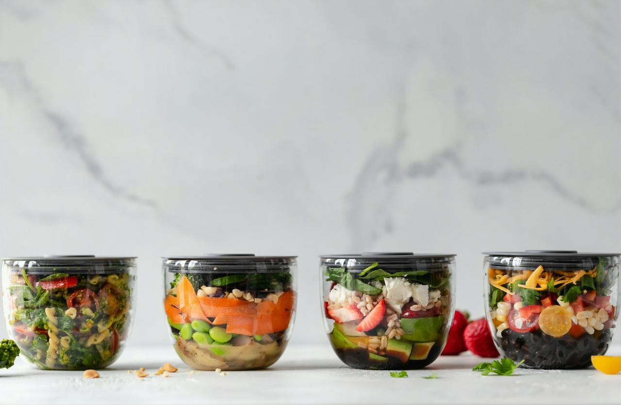 simplify healthy eating — organized meal prep containers with wholesome ingredients